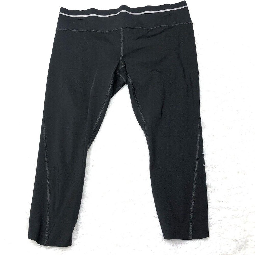 Athleta Leggings Womens Extra Large Dark Gray Cropped Soft Yoga Workout XL